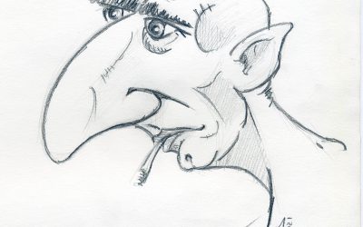 El chato.  Careto a lápiz.