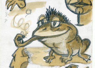 Boca rana Dibujo a lápiz y café. ¿2017?