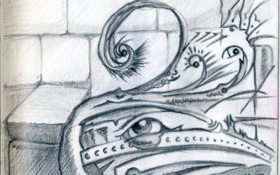 Dibujo a lápiz. Cuaderno 2022, página 119.