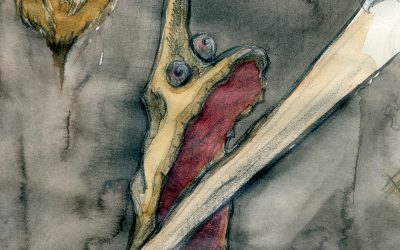 «Rugido» Dibujo, lápiz y aguada
